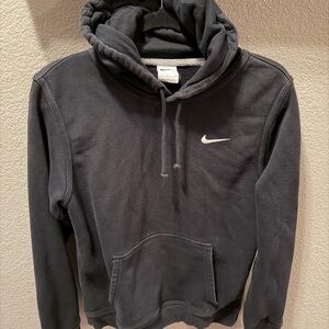 Nike Men's Black Pullover Hoodie with Swoosh small basic unisex